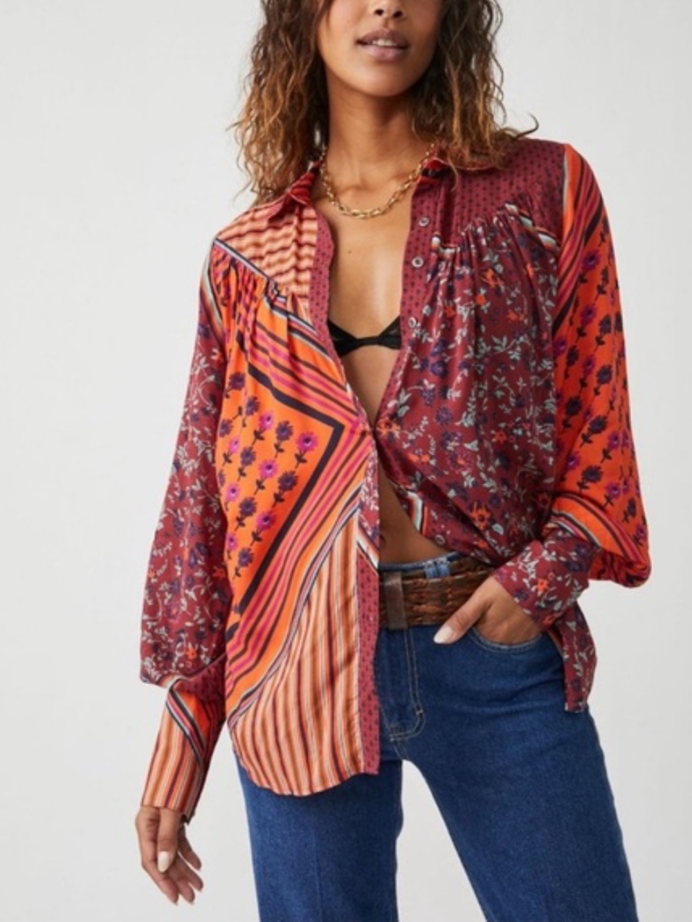 Free People Hazel Button Down Blouse
